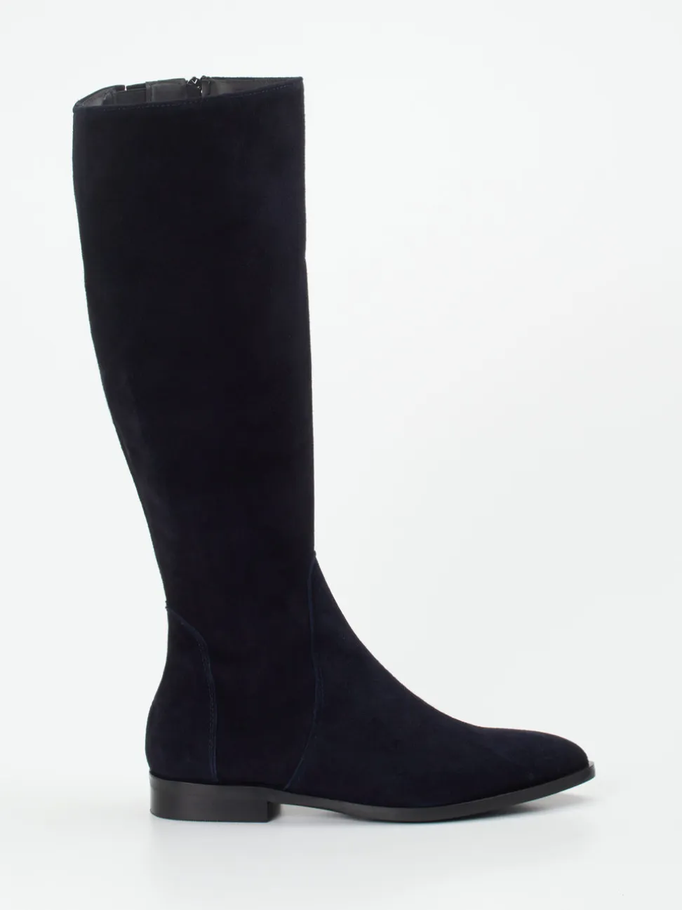 Andrea Puccini – Kniehohe Stiefel aus Veloursleder Blau