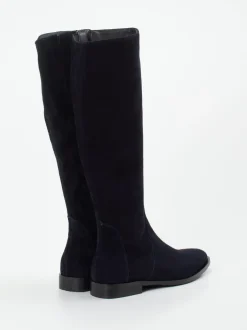 Andrea Puccini – Kniehohe Stiefel aus Veloursleder Blau