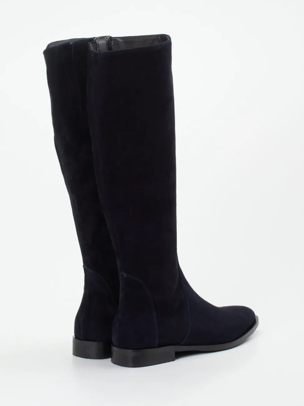 Andrea Puccini – Kniehohe Stiefel aus Veloursleder Blau