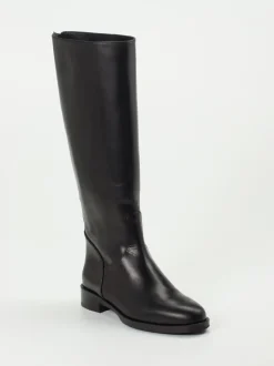 Andrea Puccini – Kniehohe Stiefel aus Kalbleder schwarz