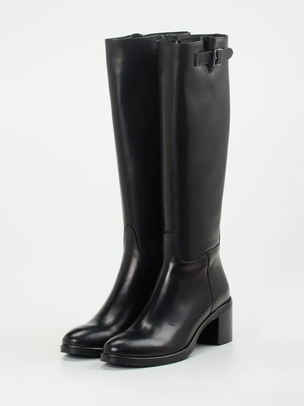 Andrea Puccini – Kniehohe Stiefel aus Kalbleder Schwarz