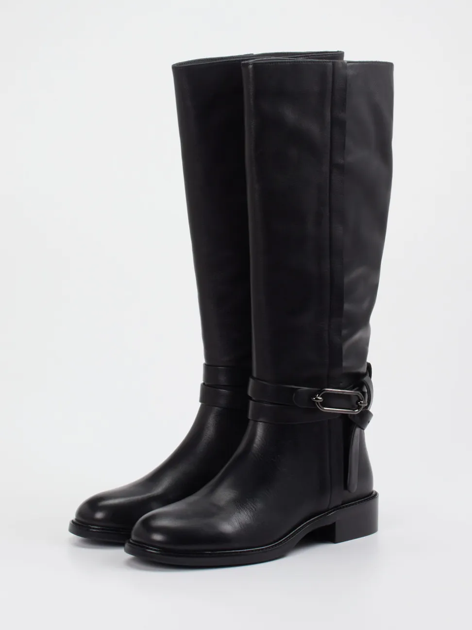 Andrea Puccini – Kniestiefel aus Glattleder Schwarz