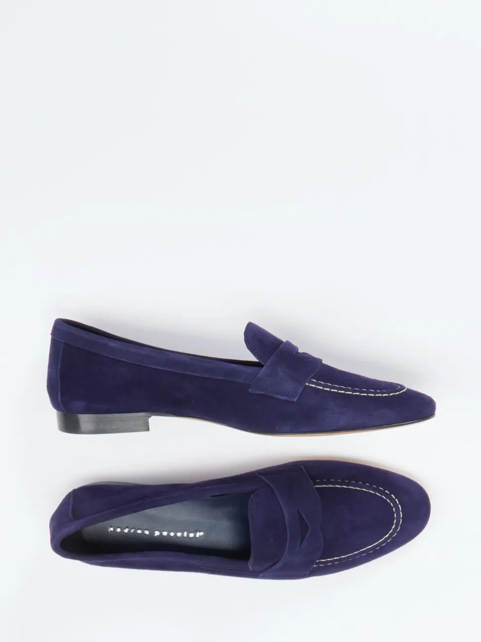Andrea Puccini – Loafer aus Veloursleder in Tiefblau