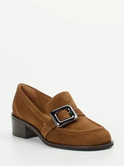 Andrea Puccini – Loafer aus Veloursleder cognacbraun