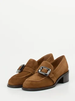 Andrea Puccini – Loafer aus Veloursleder cognacbraun