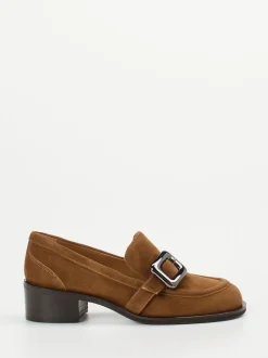 Andrea Puccini – Loafer aus Veloursleder cognacbraun