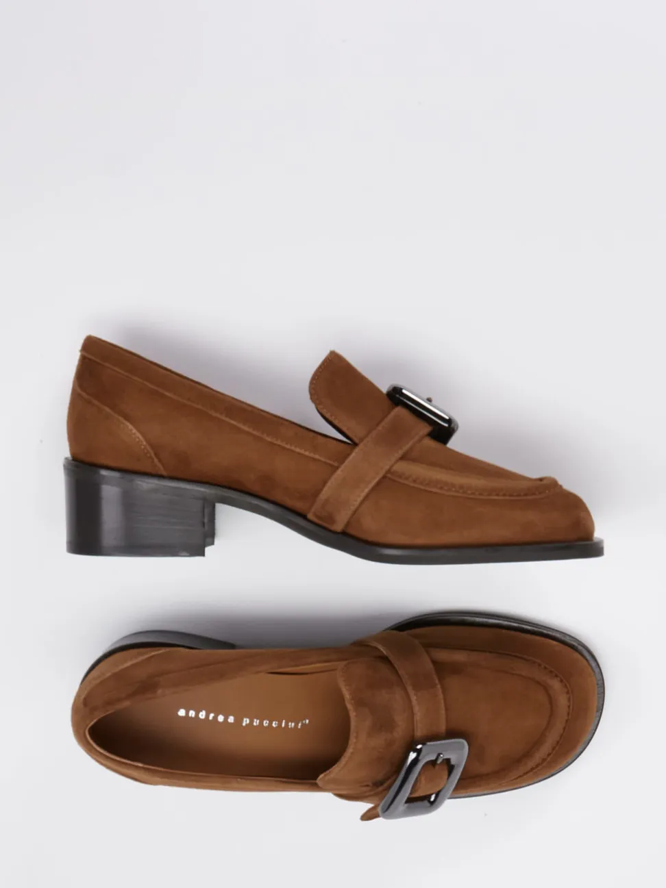 Andrea Puccini – Loafer aus Veloursleder cognacbraun