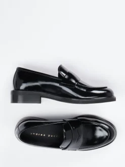 Andrea Puccini – Loafer aus Hochglanzleder schwarz
