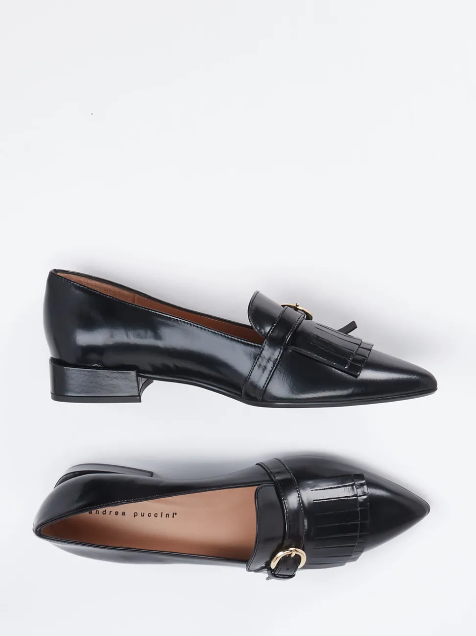 Andrea Puccini – Loafer aus Hochglanzleder schwarz