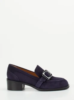 Andrea Puccini – Loafer aus Veloursleder tiefviolett