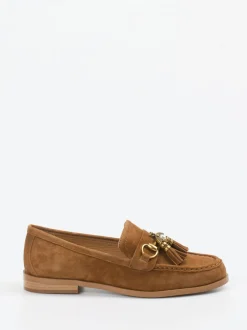Andrea Puccini – Loafer aus Veloursleder cognac