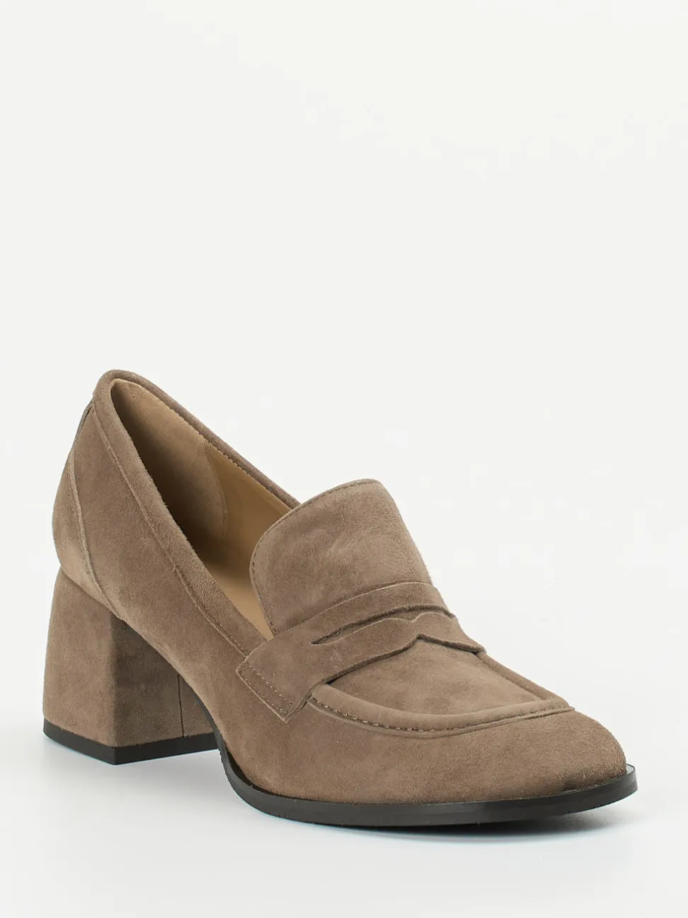Andrea Puccini – Loafer aus Veloursleder in Taupe