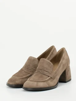 Andrea Puccini – Loafer aus Veloursleder in Taupe