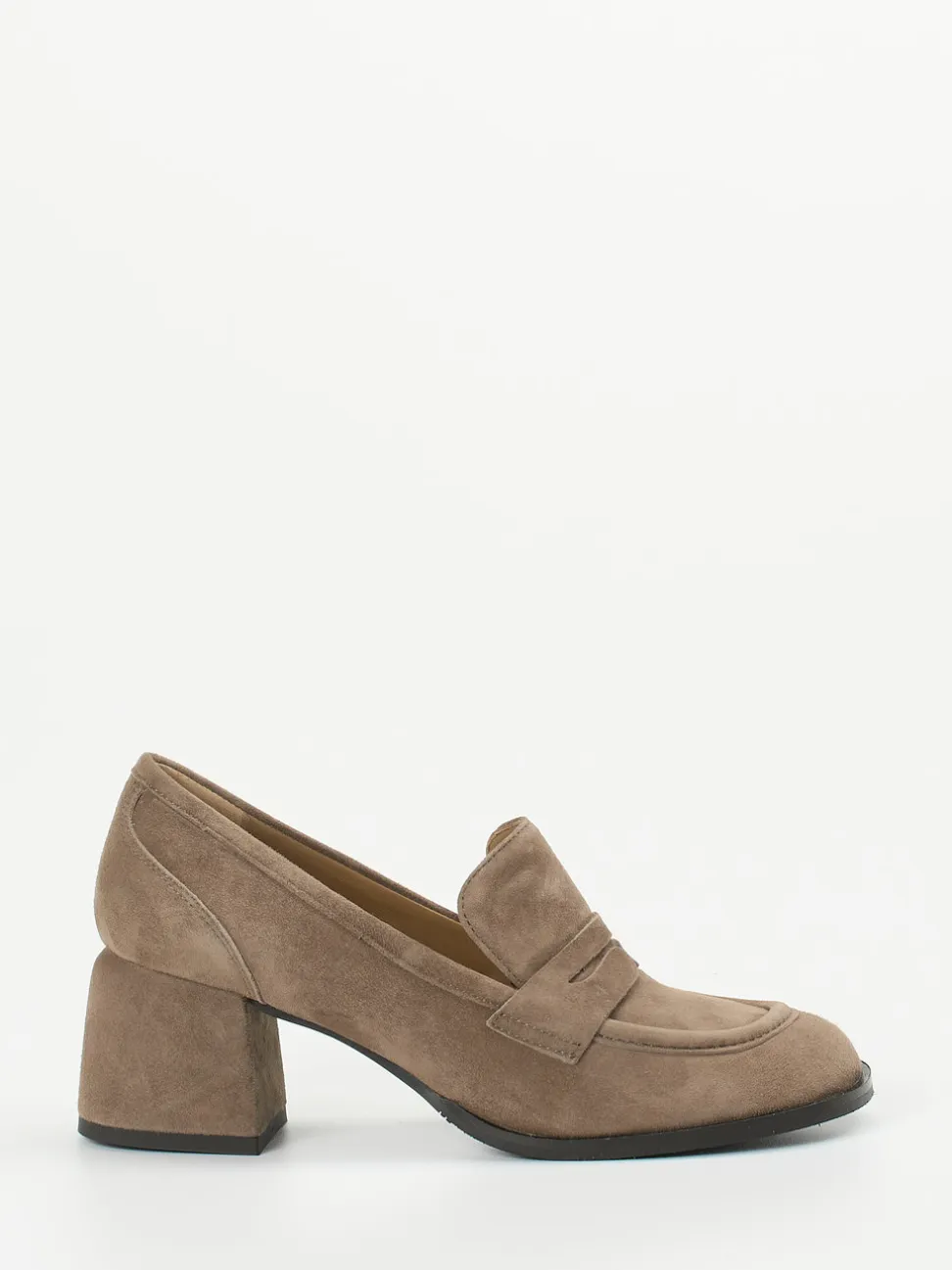 Andrea Puccini – Loafer aus Veloursleder in Taupe