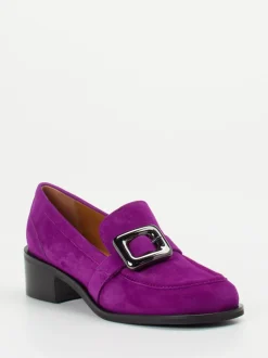 Andrea Puccini – Loafer aus Veloursleder violett