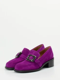 Andrea Puccini – Loafer aus Veloursleder violett
