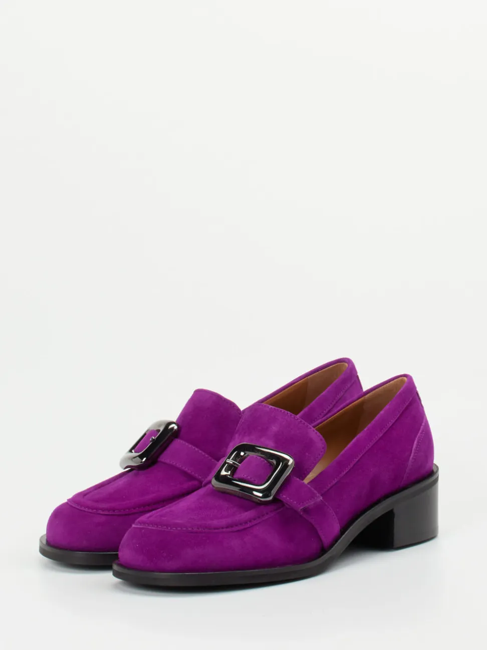 Andrea Puccini – Loafer aus Veloursleder violett