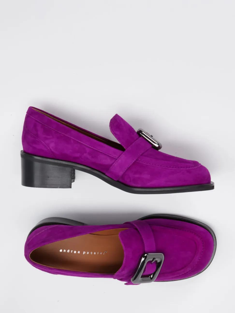 Andrea Puccini – Loafer aus Veloursleder violett