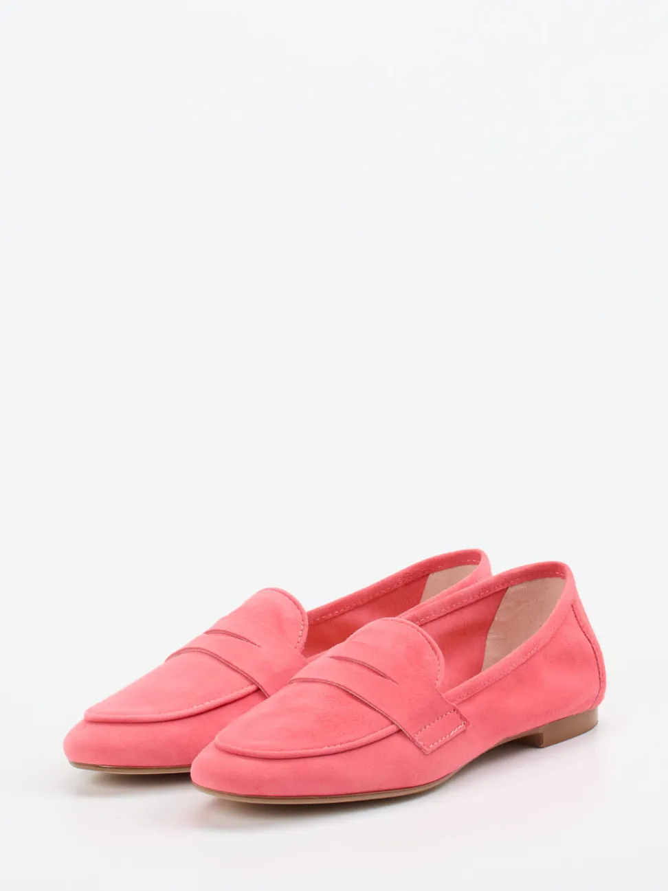 Andrea Puccini – Loafer aus Veloursleder Korallrosa
