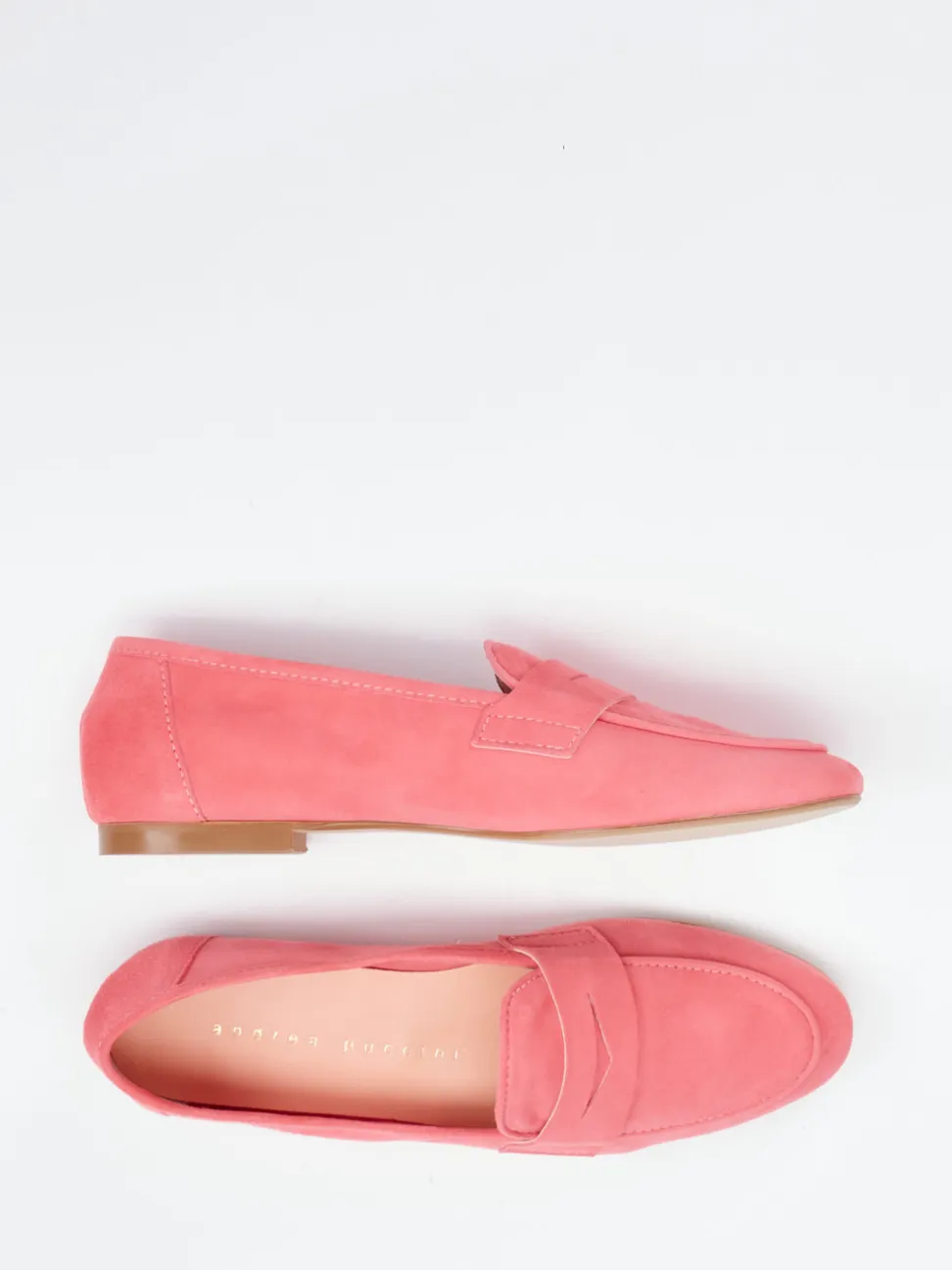 Andrea Puccini – Loafer aus Veloursleder Korallrosa