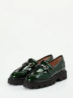 Andrea Puccini – Loafer aus Lackleder in Tannengrün