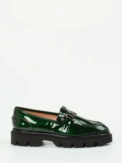 Andrea Puccini – Loafer aus Lackleder in Tannengrün