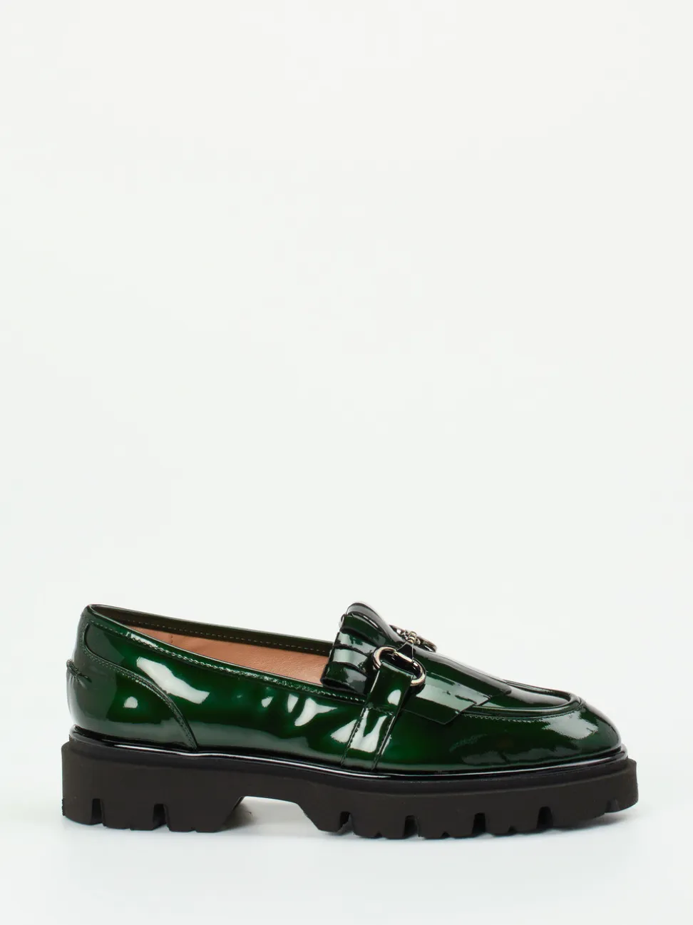 Andrea Puccini – Loafer aus Lackleder in Tannengrün