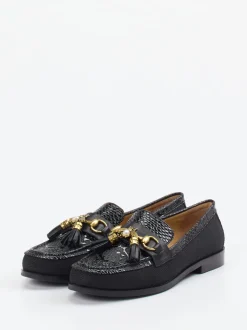 Andrea Puccini – Loafer aus geprägtem Leder Schwarz