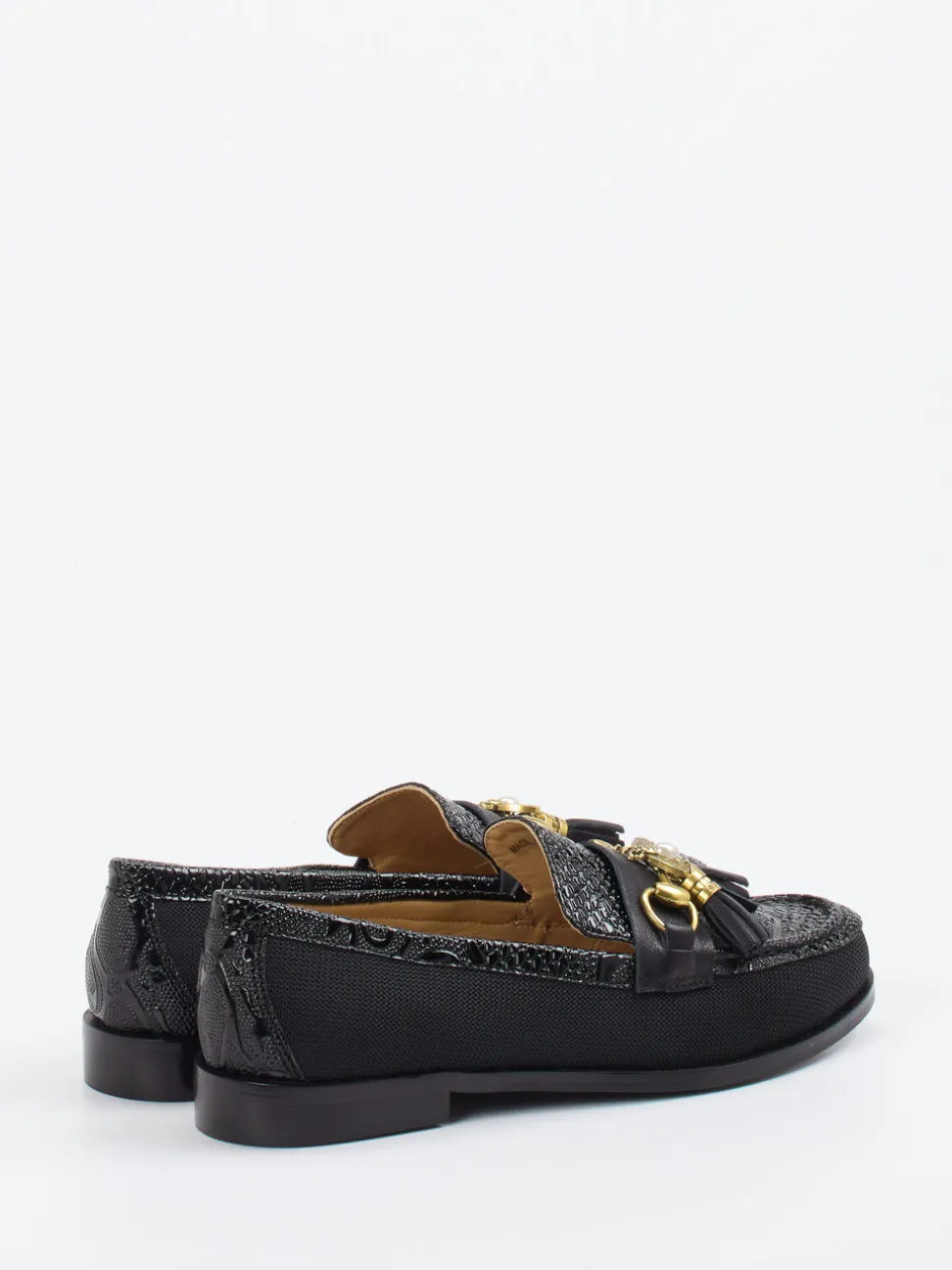 Andrea Puccini – Loafer aus geprägtem Leder Schwarz