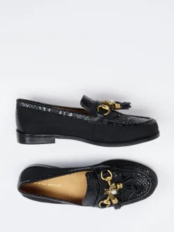 Andrea Puccini – Loafer aus geprägtem Leder Schwarz