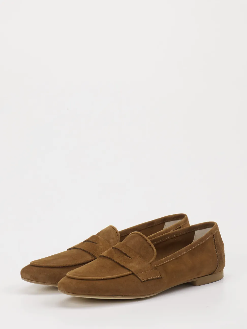 Andrea Puccini – Loafer aus Veloursleder Cognac