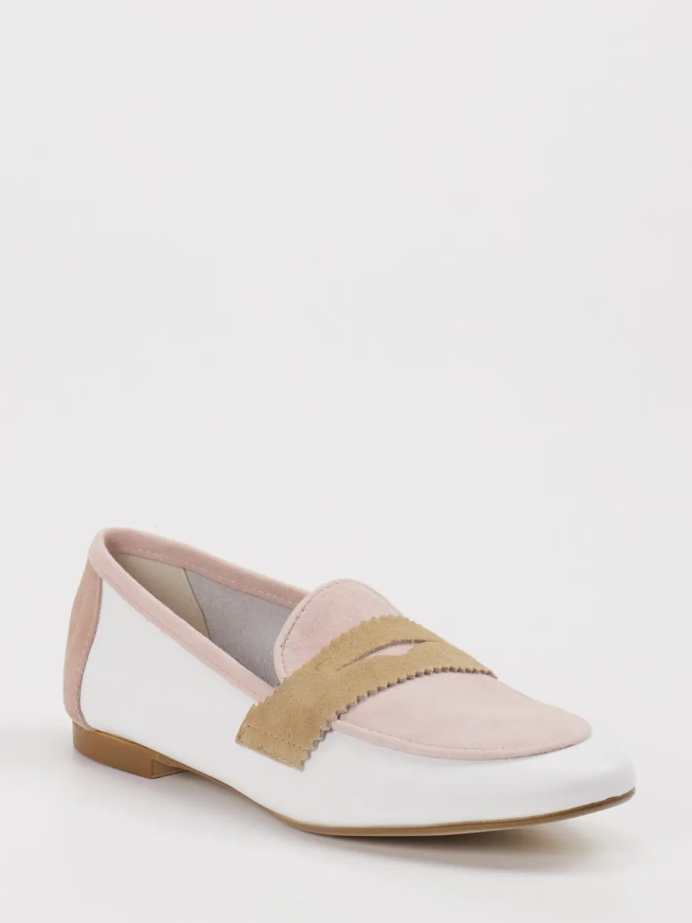 Andrea Puccini – Loafer aus Velour und Leder Weiß