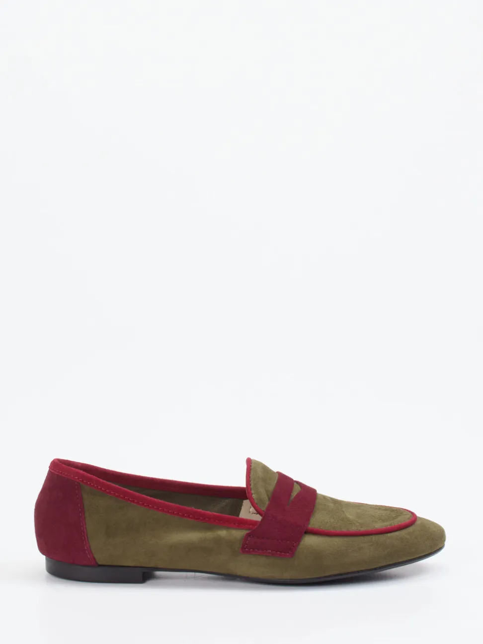 Andrea Puccini – Loafer aus Veloursleder Olivgrün