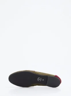 Andrea Puccini – Loafer aus Veloursleder Olivgrün