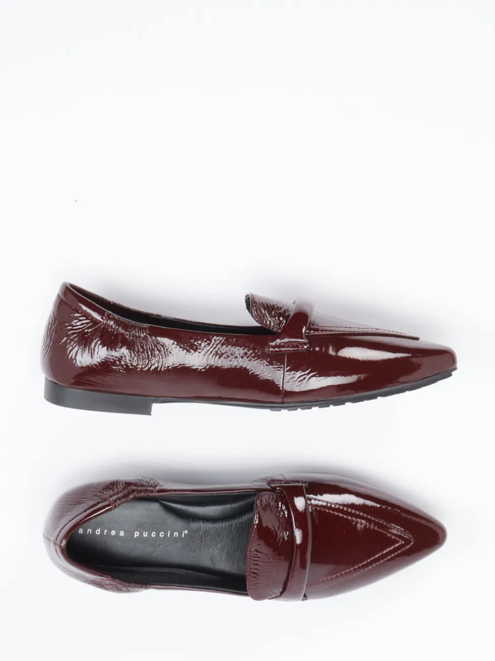 Andrea Puccini – Loafer aus Lackleder in Bordeaux