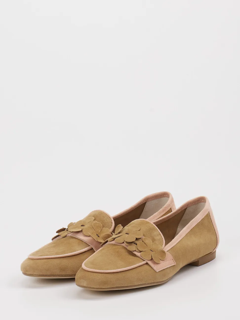 Andrea Puccini – Loafer aus Veloursleder Sandbeige