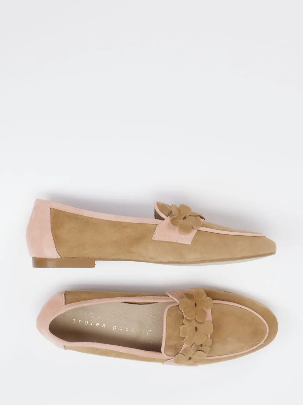 Andrea Puccini – Loafer aus Veloursleder Sandbeige