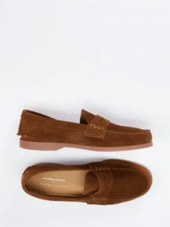 Andrea Puccini – Loafer aus Veloursleder rostbraun