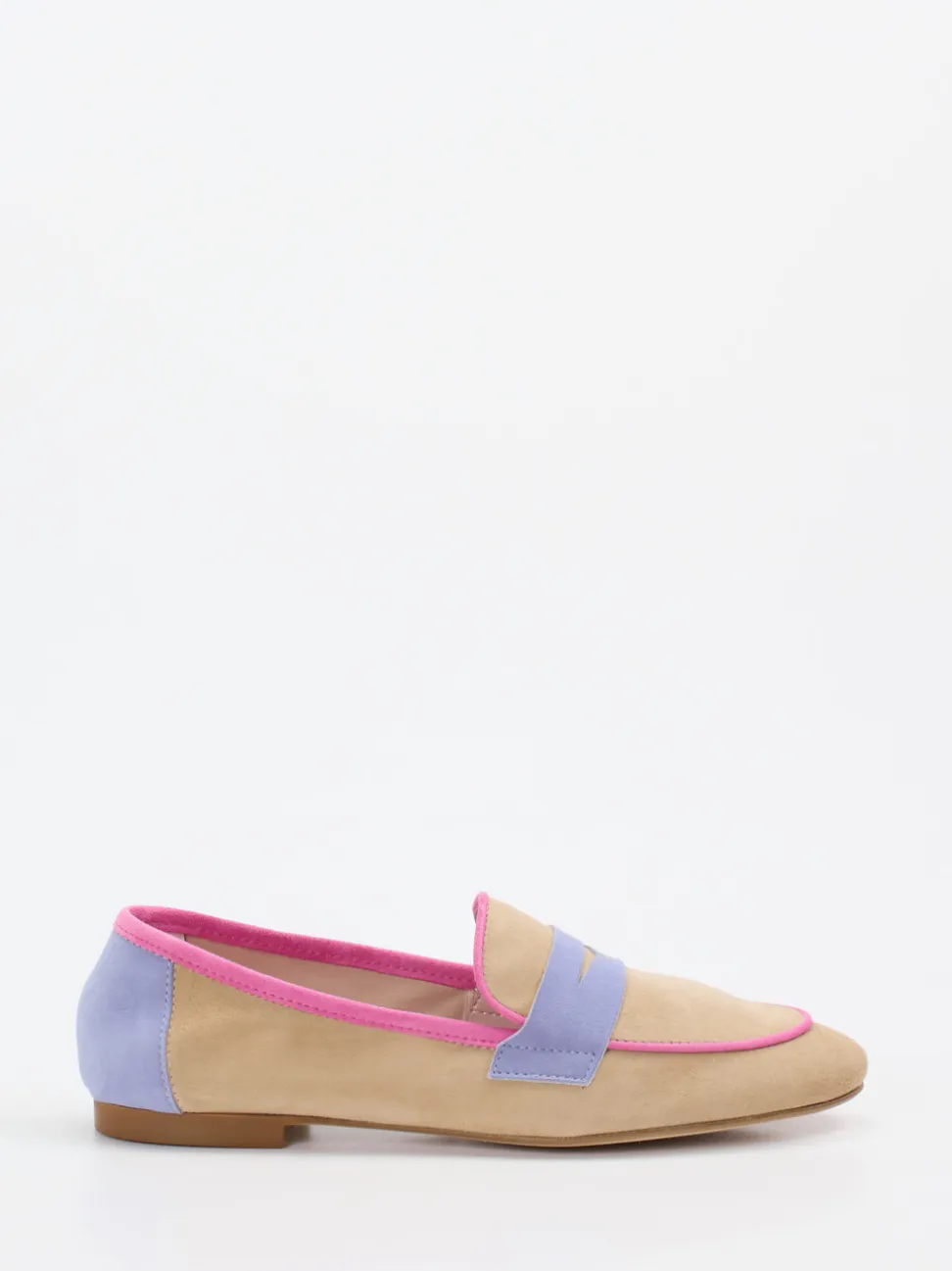 Andrea Puccini – Loafer aus Veloursleder in Beigebraun