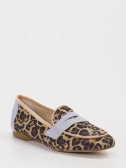 Andrea Puccini – Loafer aus Veloursleder mit Leoprint