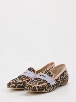 Andrea Puccini – Loafer aus Veloursleder mit Leoprint