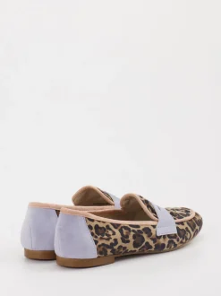 Andrea Puccini – Loafer aus Veloursleder mit Leoprint