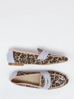 Andrea Puccini – Loafer aus Veloursleder mit Leoprint