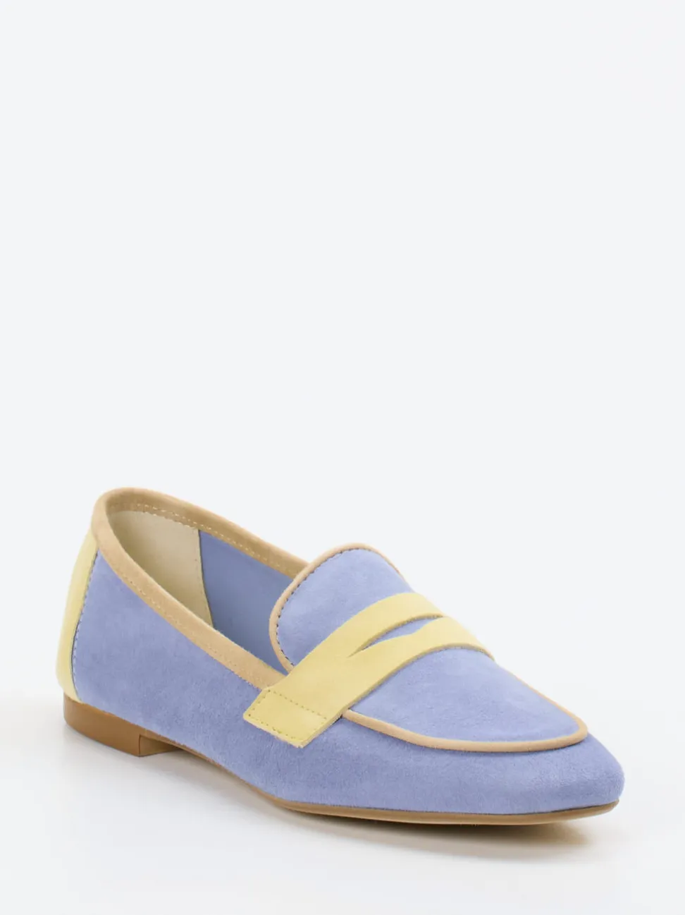 Andrea Puccini – Loafer aus Veloursleder Lavendelblau