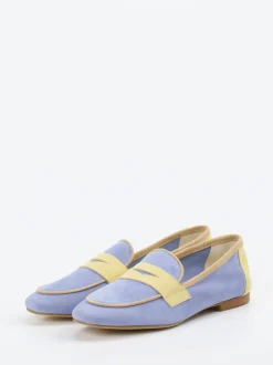 Andrea Puccini – Loafer aus Veloursleder Lavendelblau