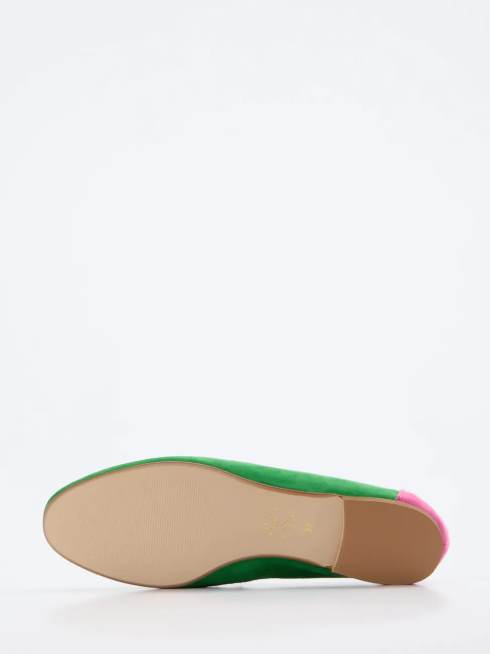 Andrea Puccini – Loafer aus Veloursleder grün-pink