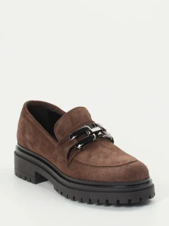 Andrea Puccini – Loafer aus Veloursleder Mittelbraun