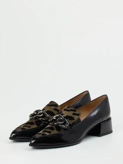 Andrea Puccini – Loafer aus geprägtem Leder schwarz
