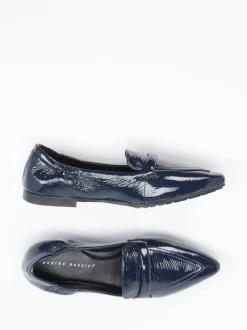 Andrea Puccini – Loafer aus Lackleder in Dunkelblau