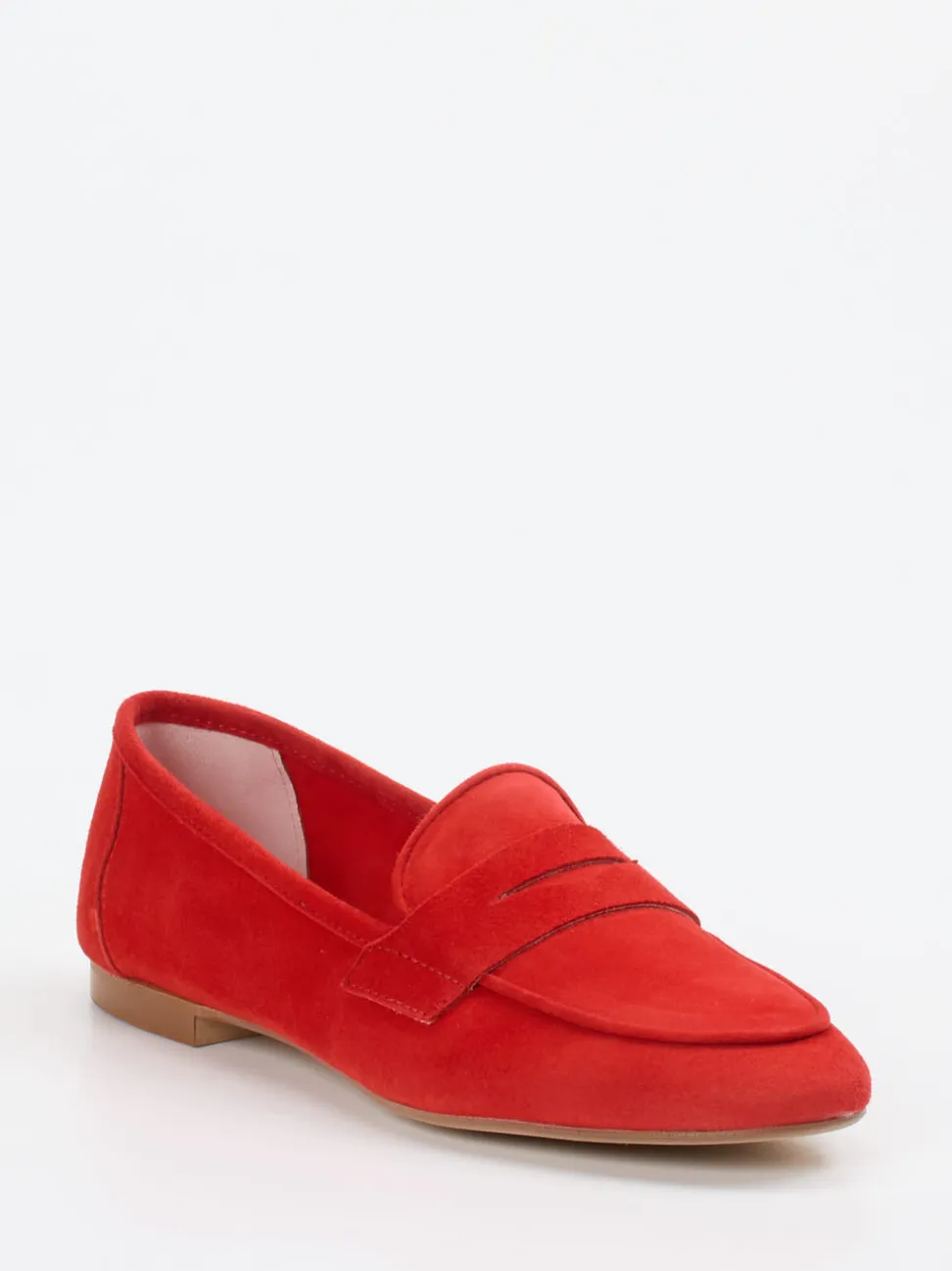 Andrea Puccini – Loafer aus Veloursleder in Rot